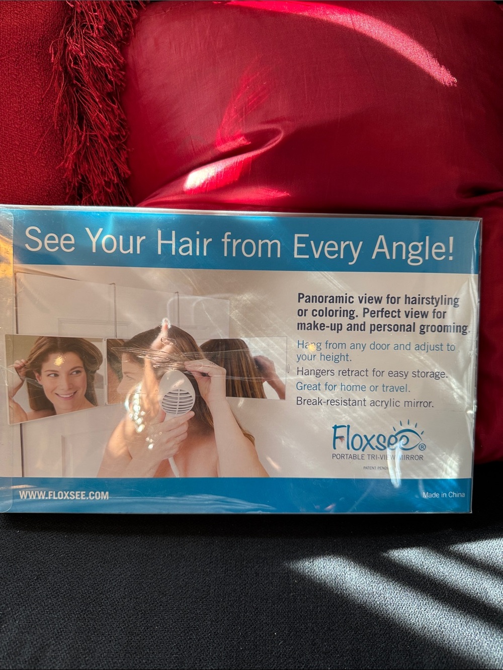 Portable Tri-View Hair Mirror - Blue